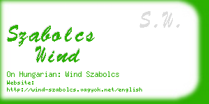 szabolcs wind business card